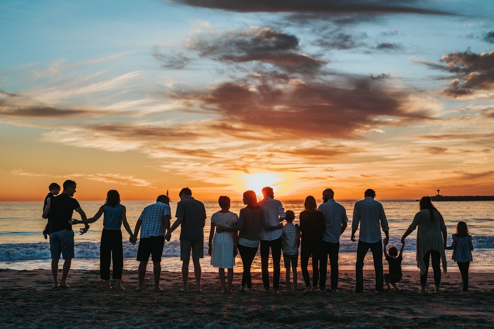 A family sharing time together outdoors